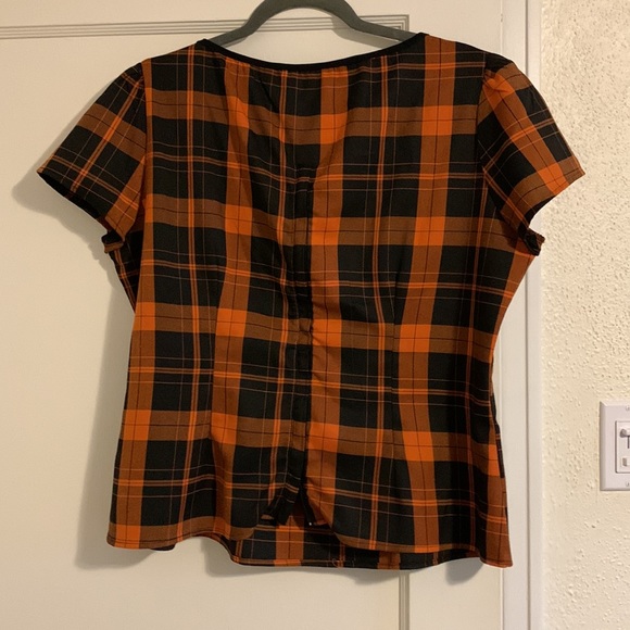 Collectif 4X pumpkin plaid Top - Picture 11 of 12